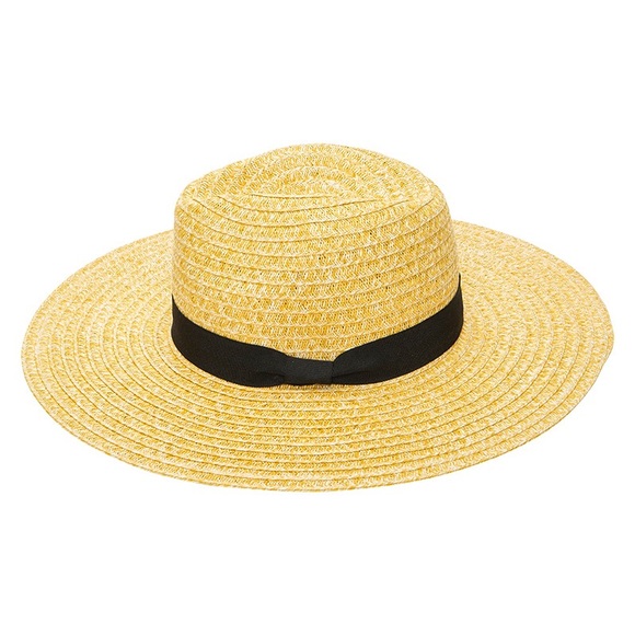 KENSIE Straw Hat with Black Ribbon - Picture 2 of 6